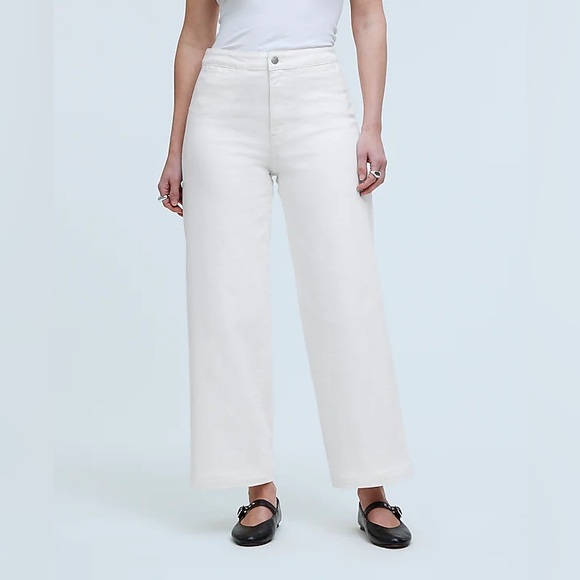 NWOT Madewell Curvy Emmett Wide-Leg Jean in Tile White: Welt Pocket Edition- 26 - Picture 1 of 9